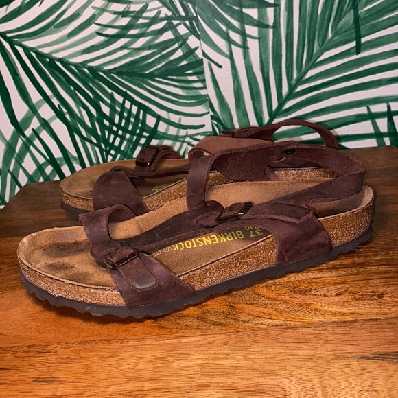 Birkenstock Odessa Buckled Brown Leather Sandals Women’s 6 - Picture 3 of 8
